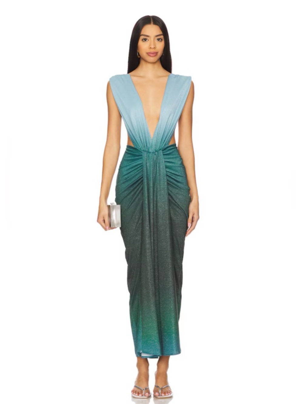 2026 Collection Baobab Green Nia Ombre Sleeveless Dress Size M